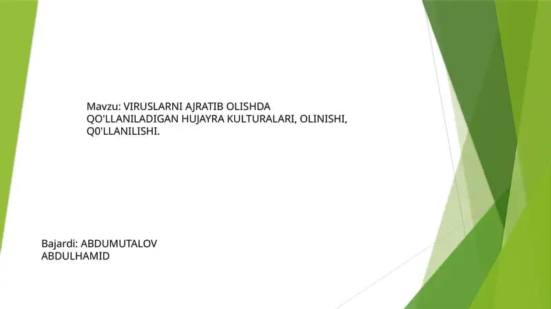 Hujayrakulturasiniyaratish usullari