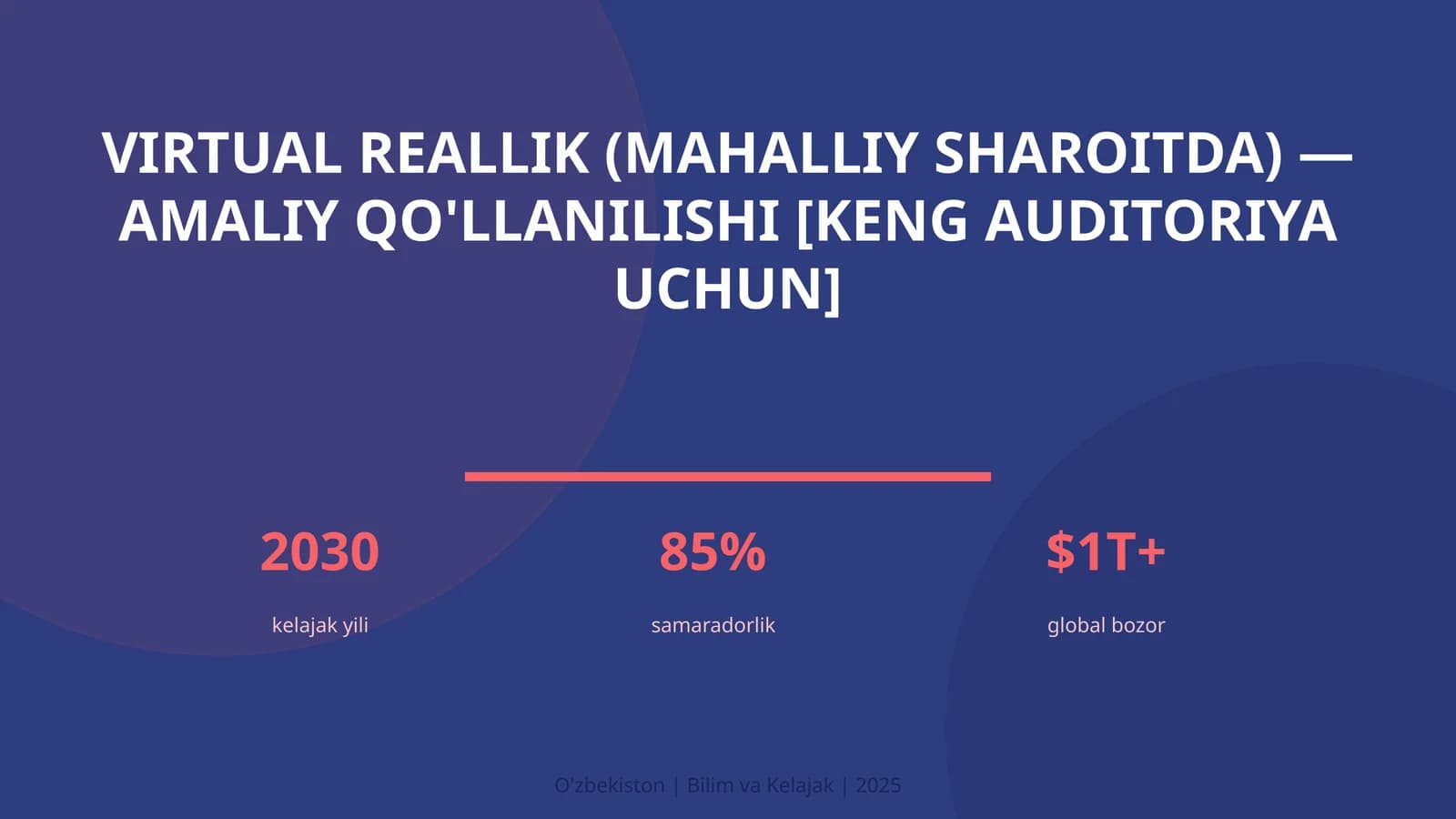 Virtual reallik (mahalliy sharoitda) — amaliy qo'llanilishi [keng auditoriya uchun]