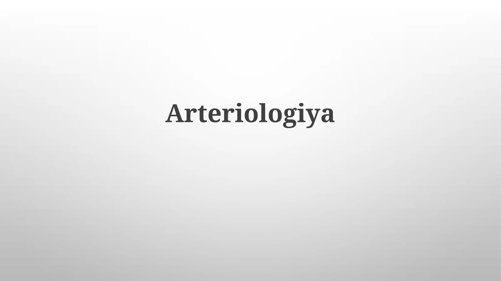 Arteriologiya