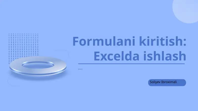 Excelda formulalar