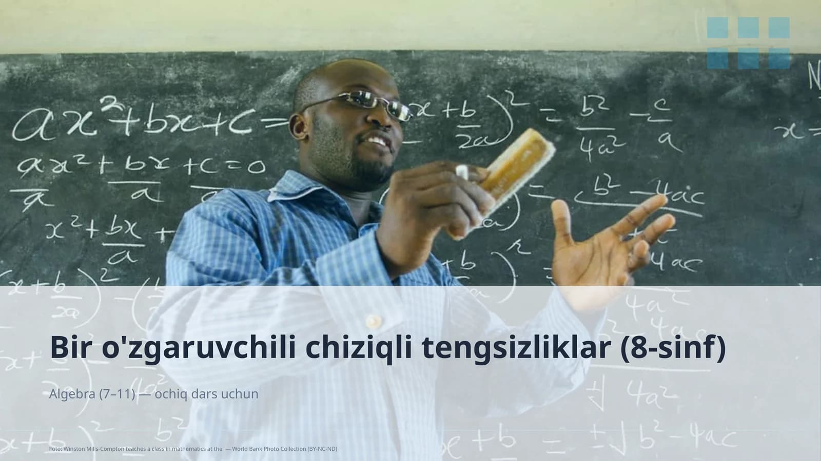 Bir o'zgaruvchili chiziqli tengsizliklar (8-sinf)