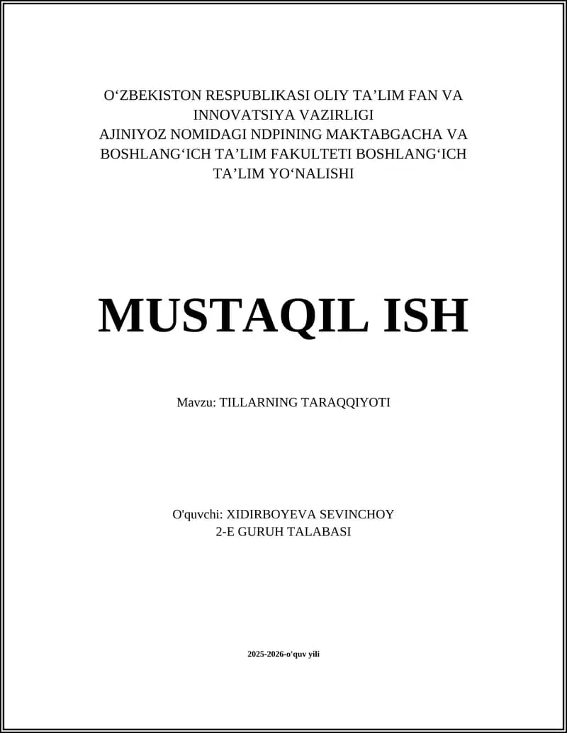 Tilning tarixiy taraqqiyoti