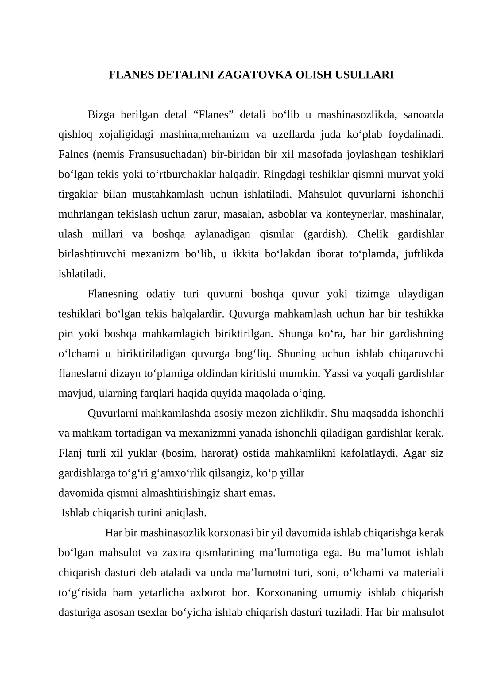 Flanes Detalini Zagatovka Olish Usullari