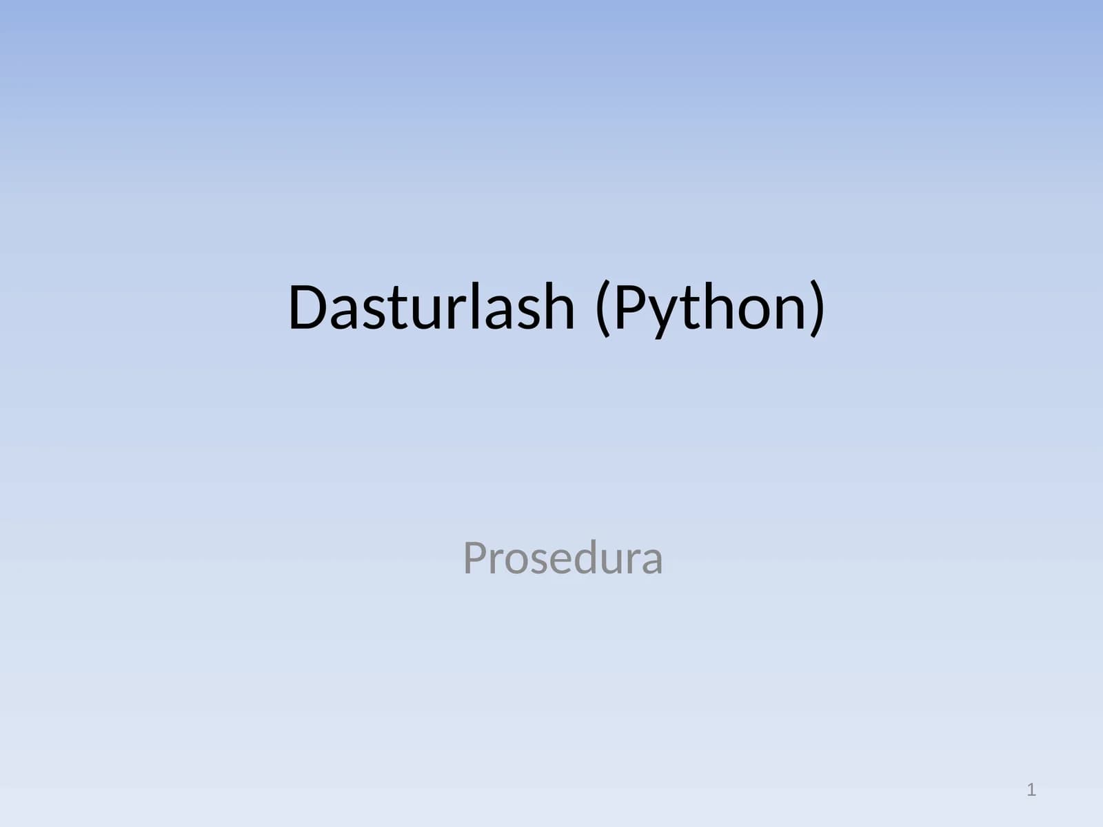 Dasturlash (Python)
