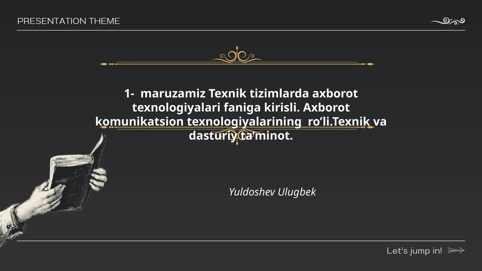 Texnik tizimlarda axborot texnologiyalari faniga kirisli