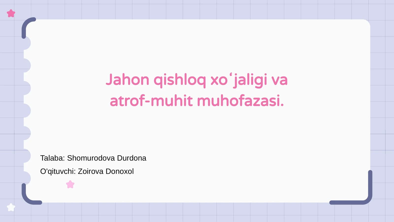 Jahon qishloq xoʻjaligi va atrof-muhit muhofazasi