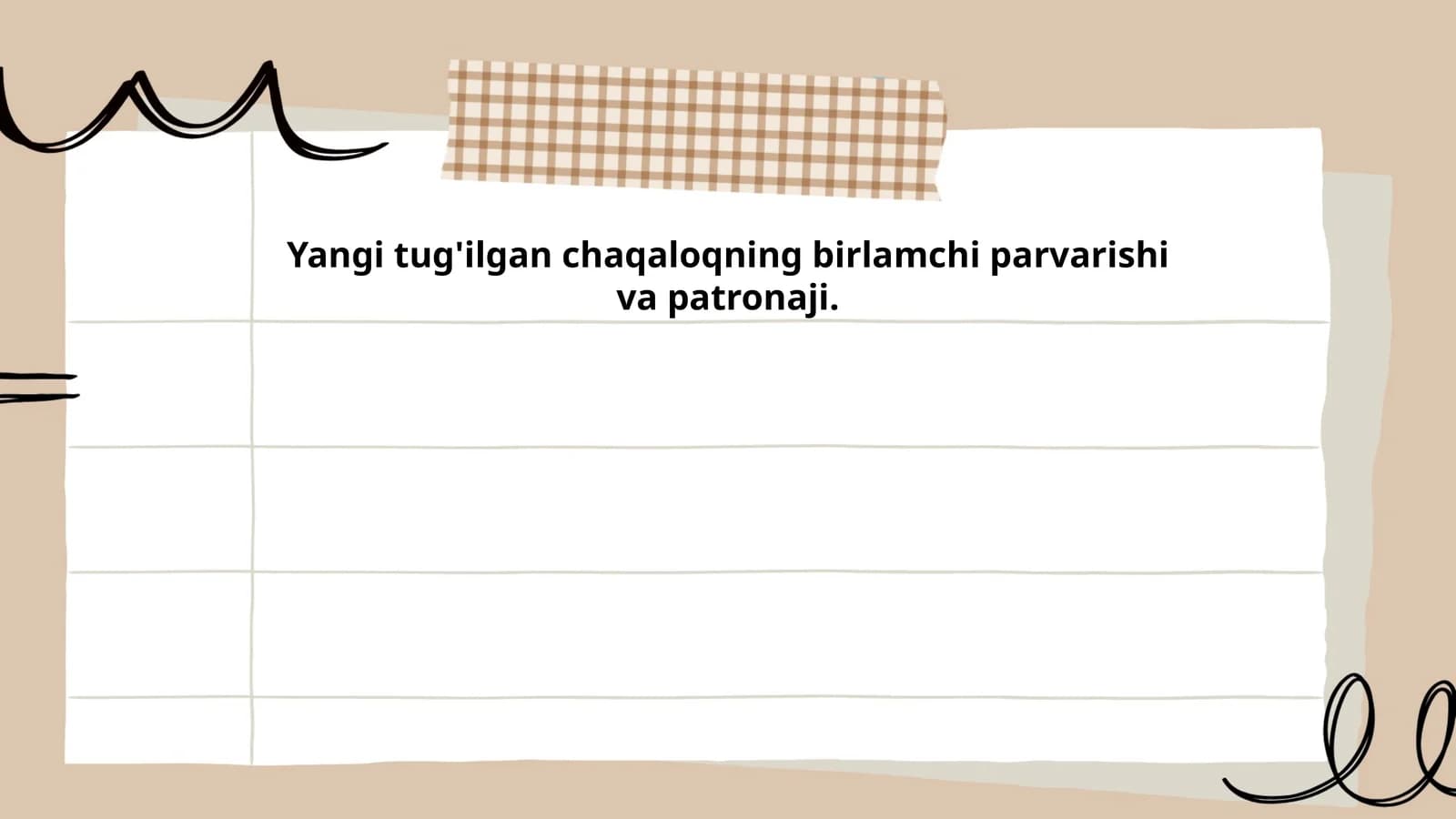 Yangi tug'ilgan chaqaloqning birlamchi parvarishi va patronaji