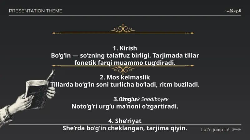 Bo‘g‘in va terjima