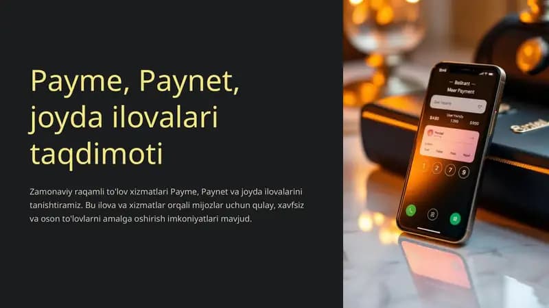 Payme, Paynet, joyda ilovalari taqdimoti