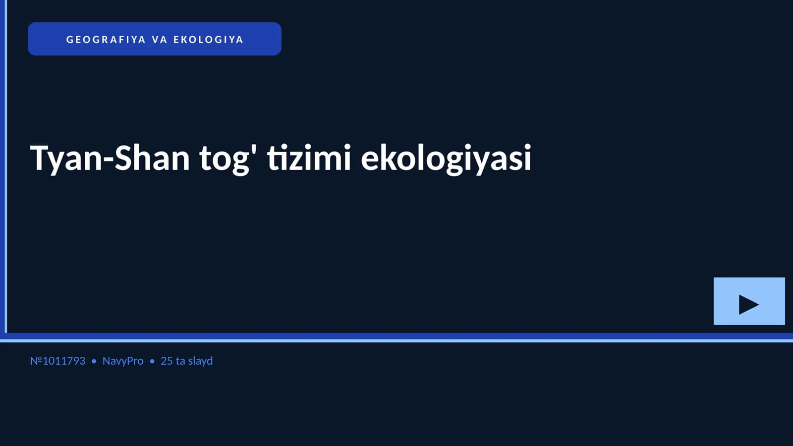 Tyan-Shan tog' tizimi ekologiyasi