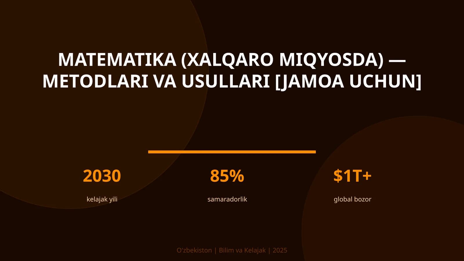 Matematika (XALQARO MIQYOSDA) — METODLARI VA USULLARI [JAMOA UCHUN]