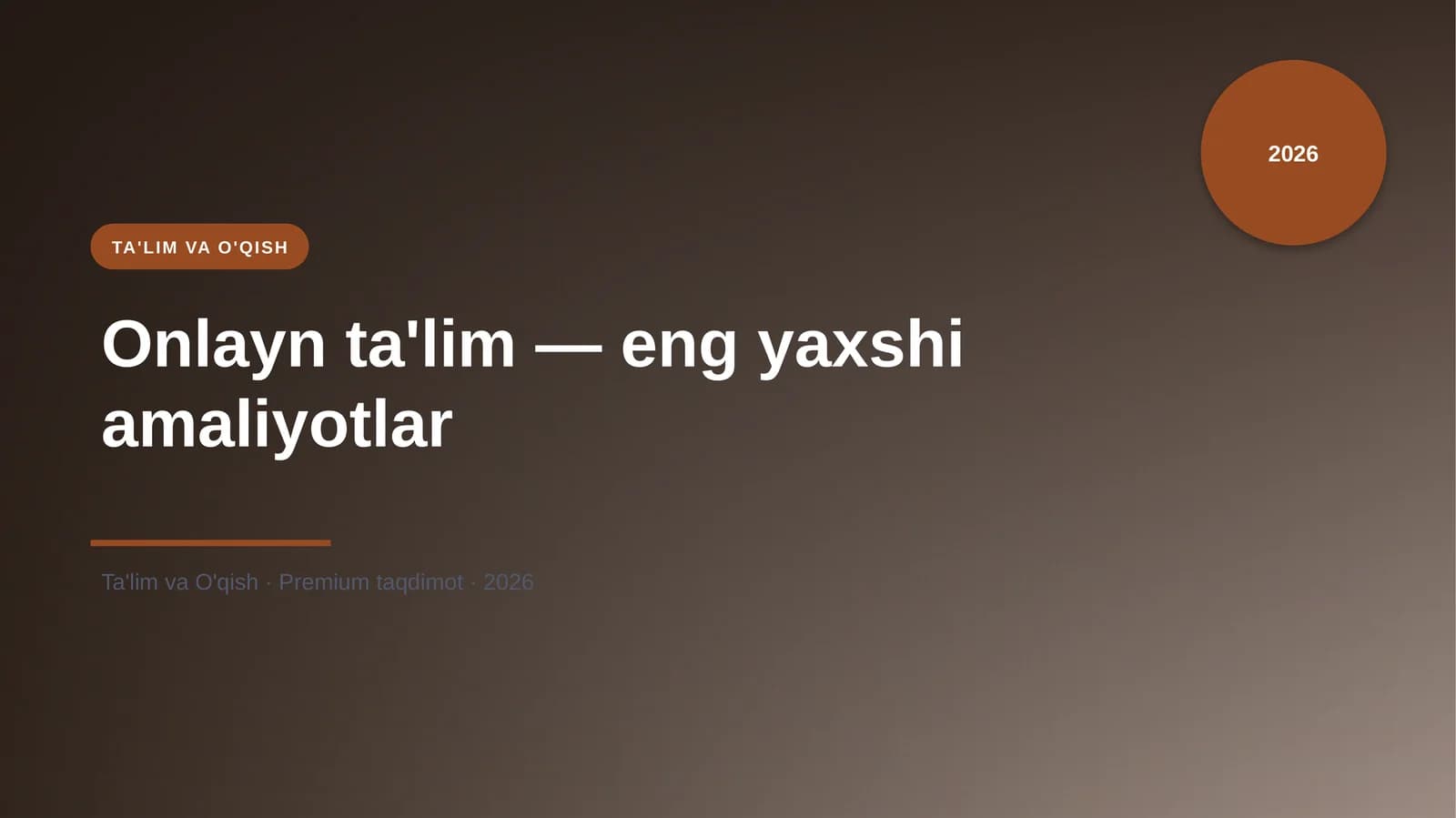 Onlayn ta'lim — eng yaxshi amaliyotlar