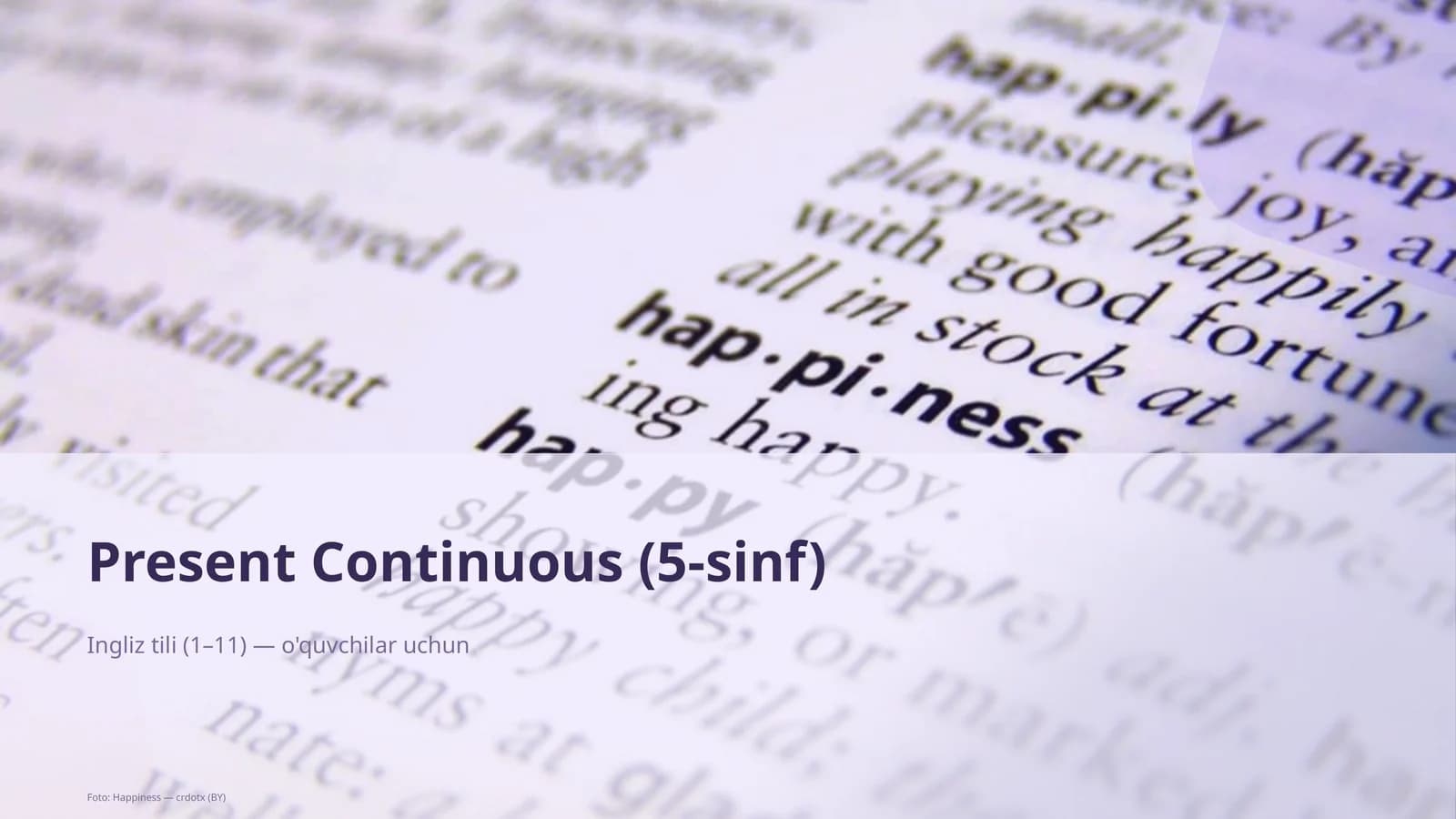 Present Continuous (5-sinf)