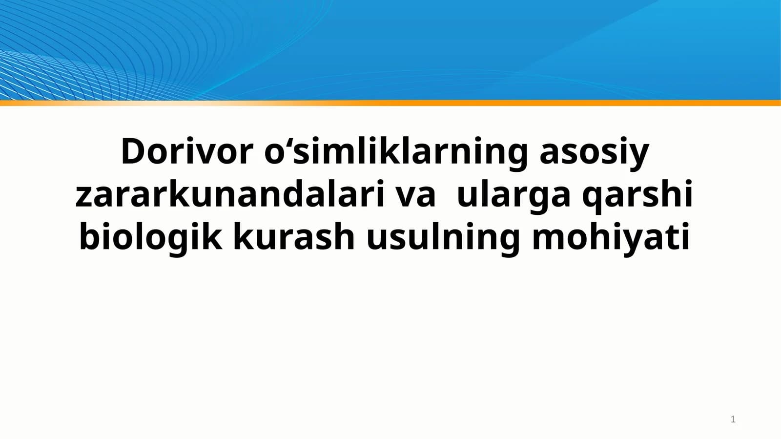 O‘simliklarning biologik kurashi