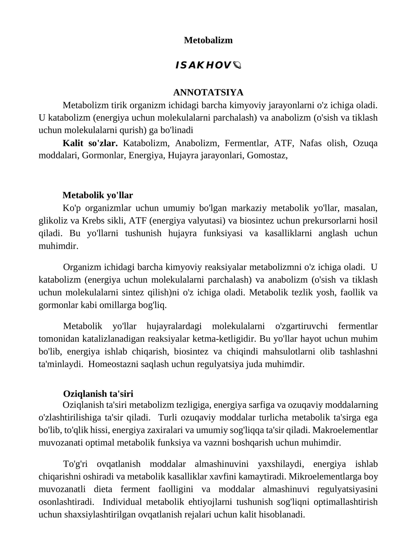 Metobalizm