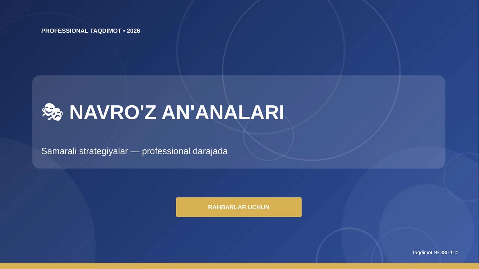 Navro'z an'analari: samarali strategiyalar (professional darajada) [rahbarlar uchun]