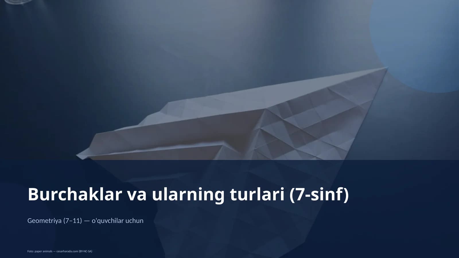 Burchaklar va ularning turlari (7-sinf)