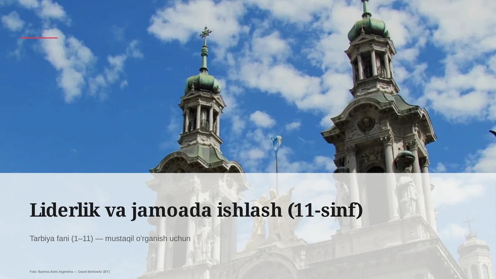 Liderlik va jamoada ishlash (11-sinf)