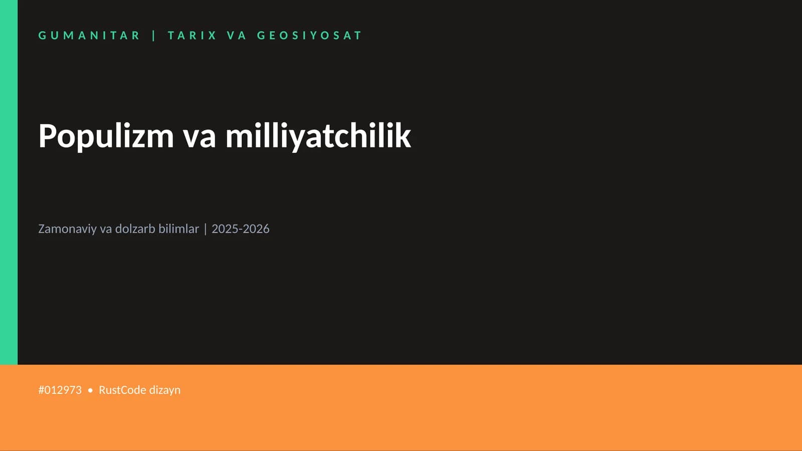 Populizm va milliyatchilik