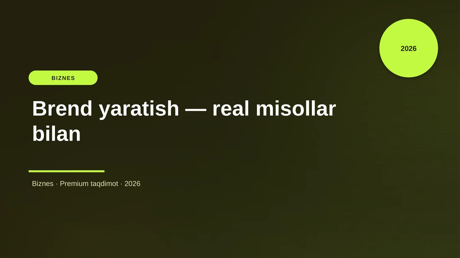 Brend yaratish — real misollar bilan