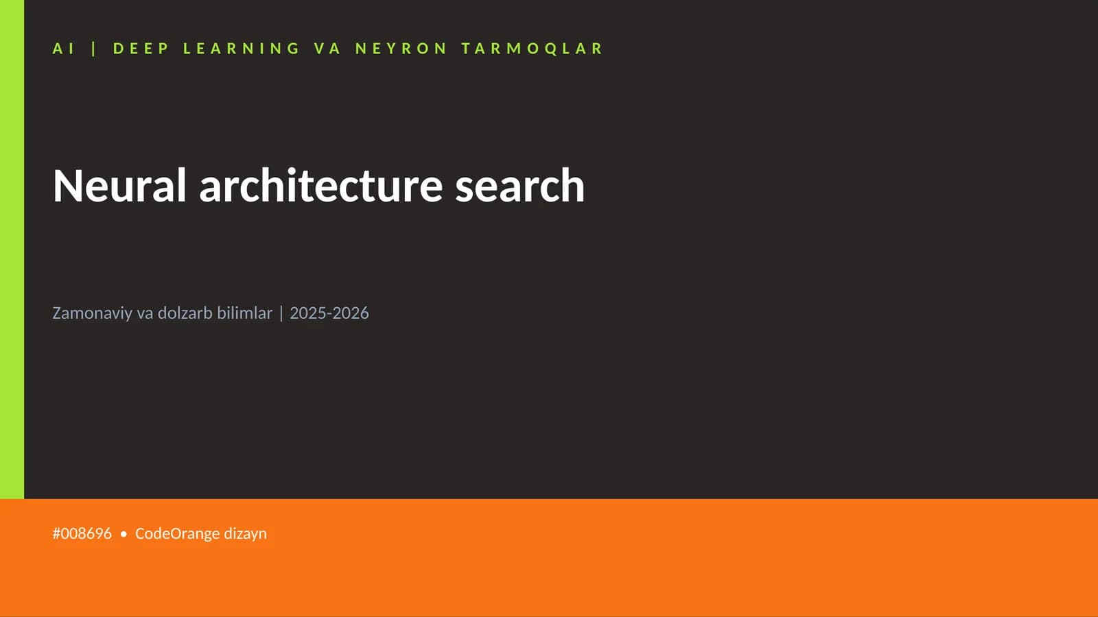 AI | DEEP LEARNING VA NEYRON TARMOQLAR