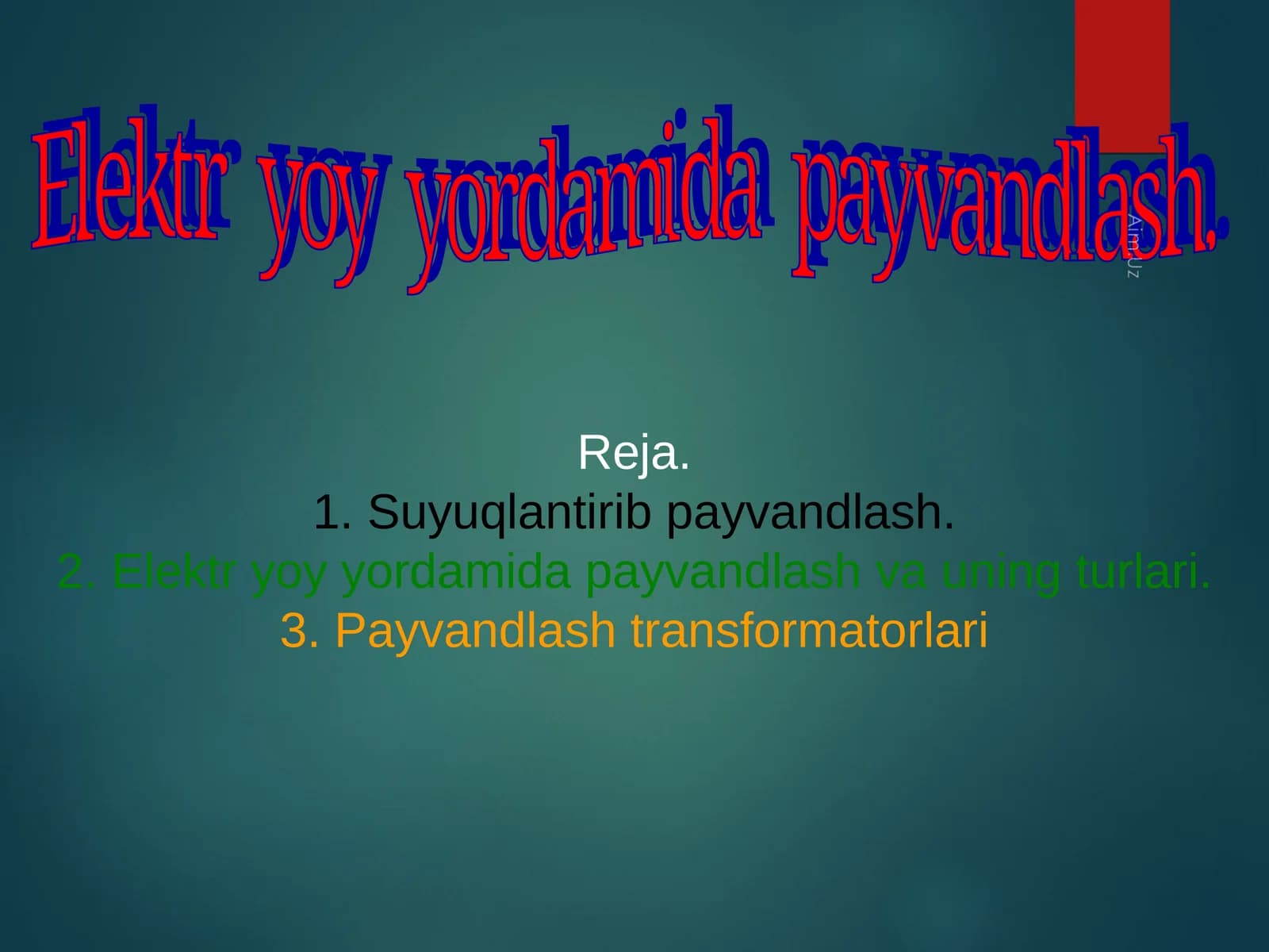Elеktr  yoy  yordаmidа  pаyvаndlаsh.