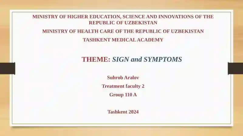 SIGN and SYMPTOMS