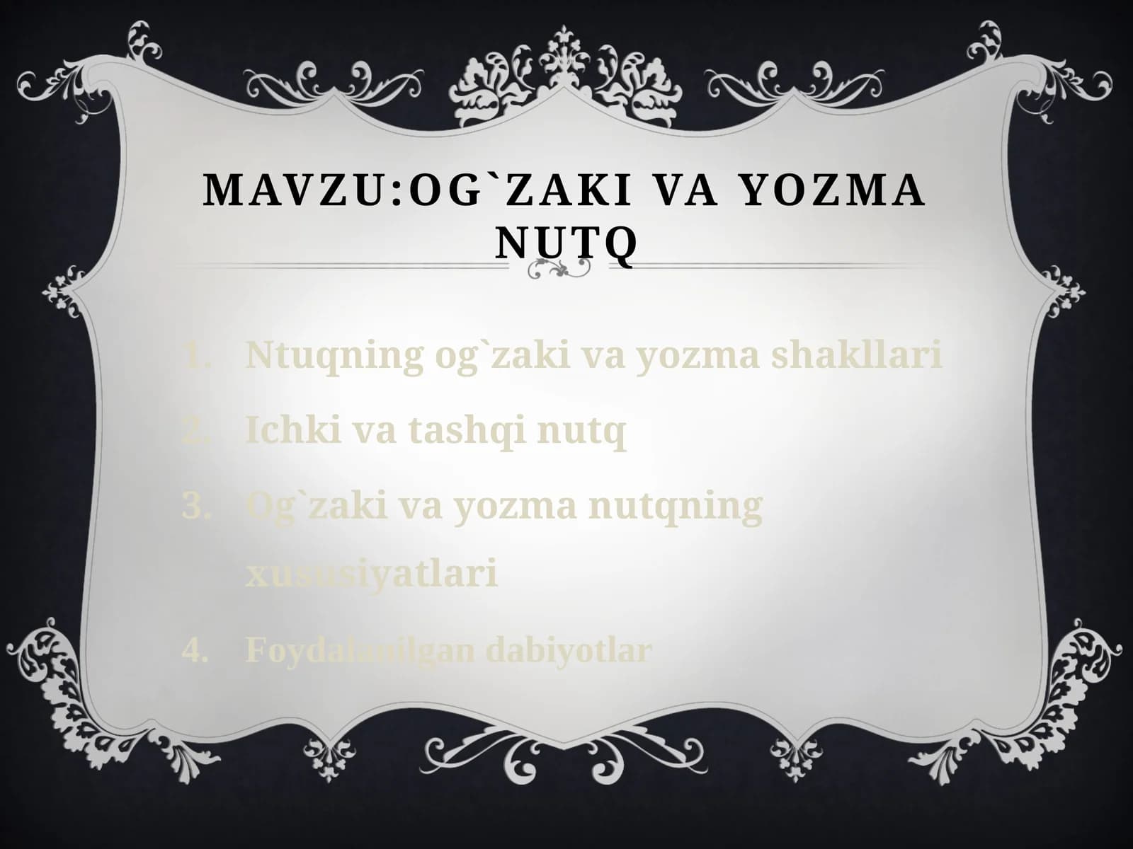 Og`zaki va yozma nutq