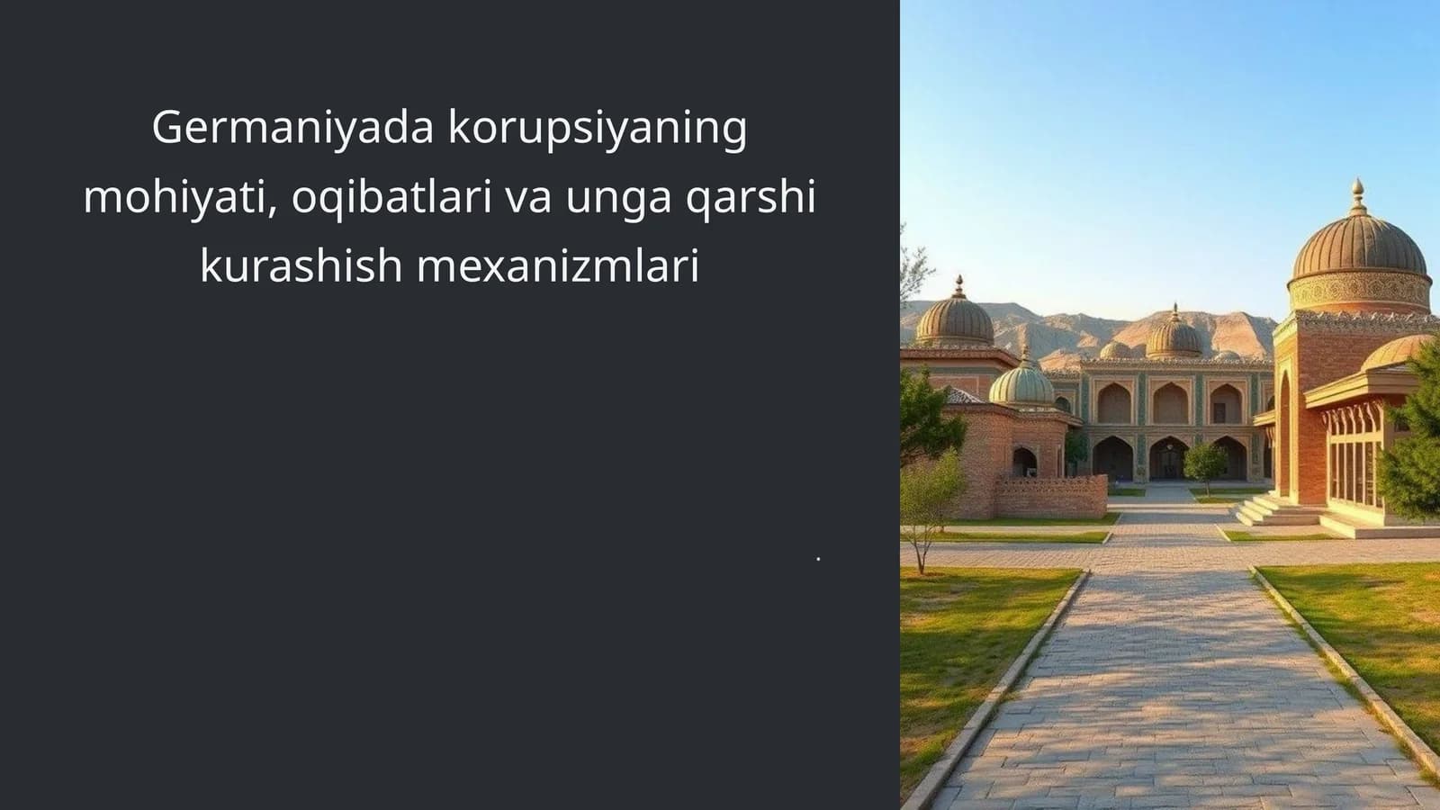 Germaniyada korupsiyaning mohiyati, oqibatlari va unga qarshi kurashish mexanizmlari