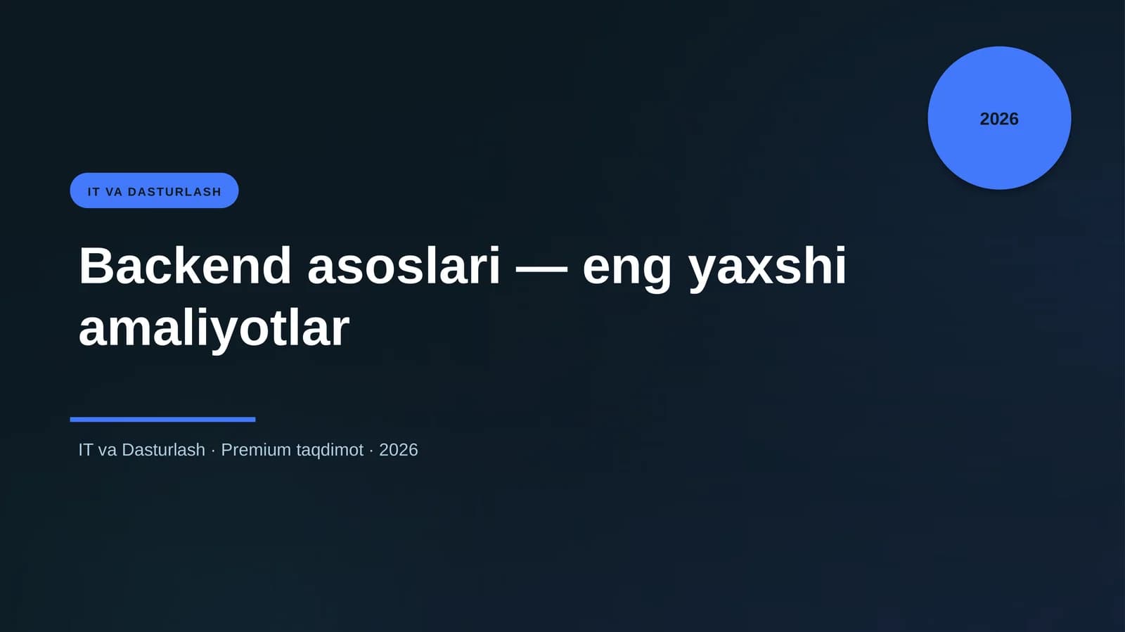 Backend asoslari