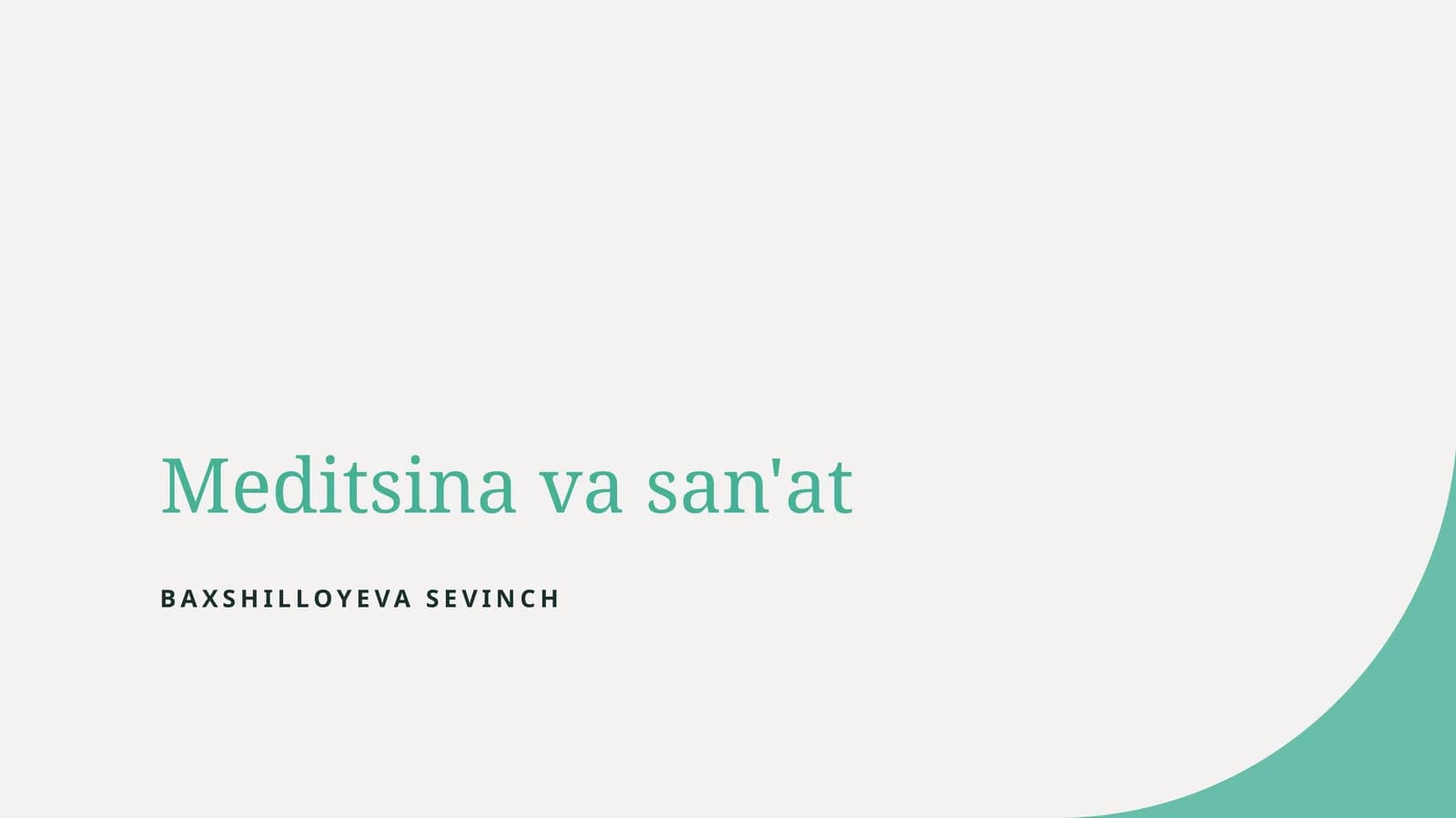 Meditsina va san'at