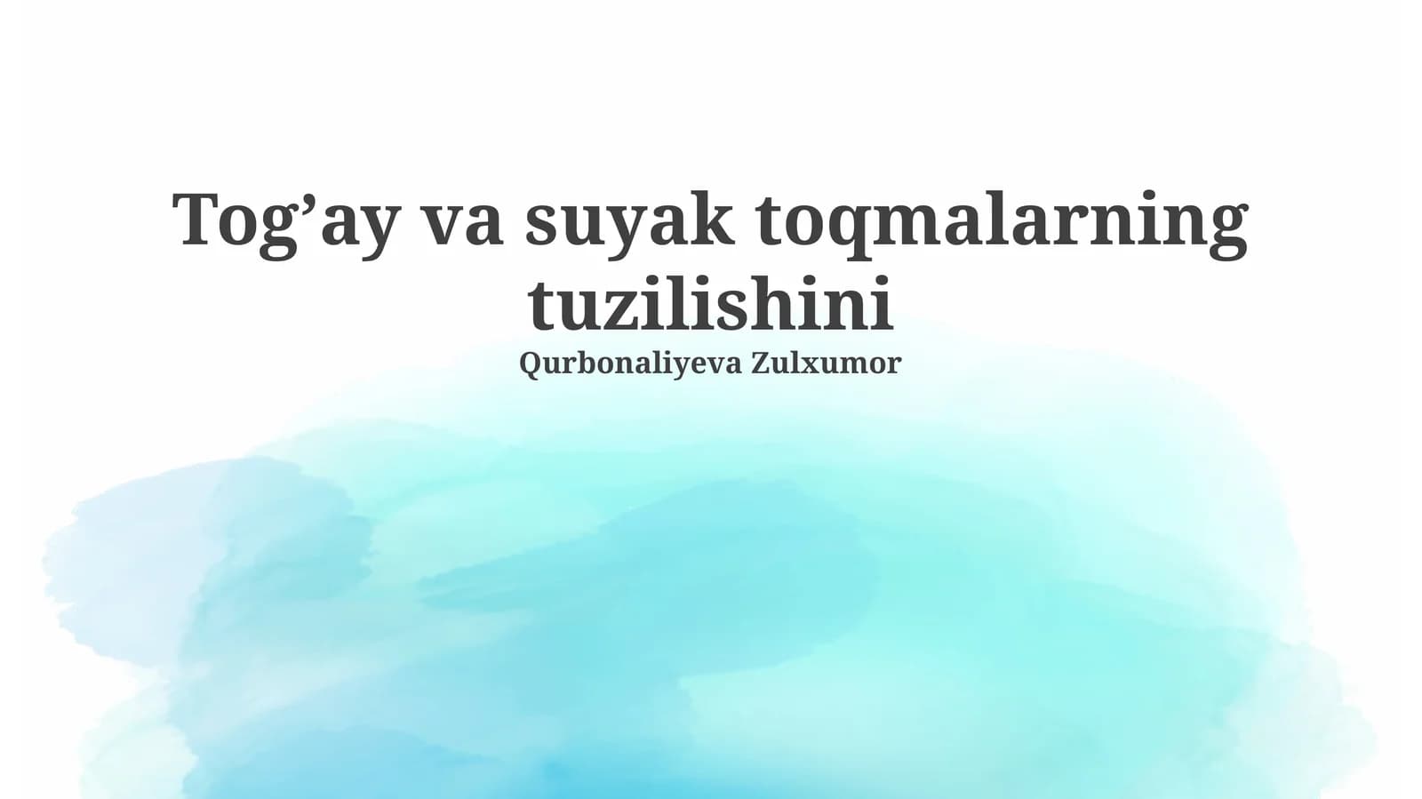 Togʼay va suyak toqmalarning tuzilishini