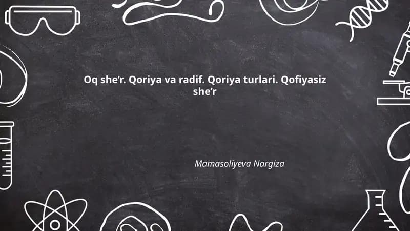 Oq she’rning asosiy xususiyatlari