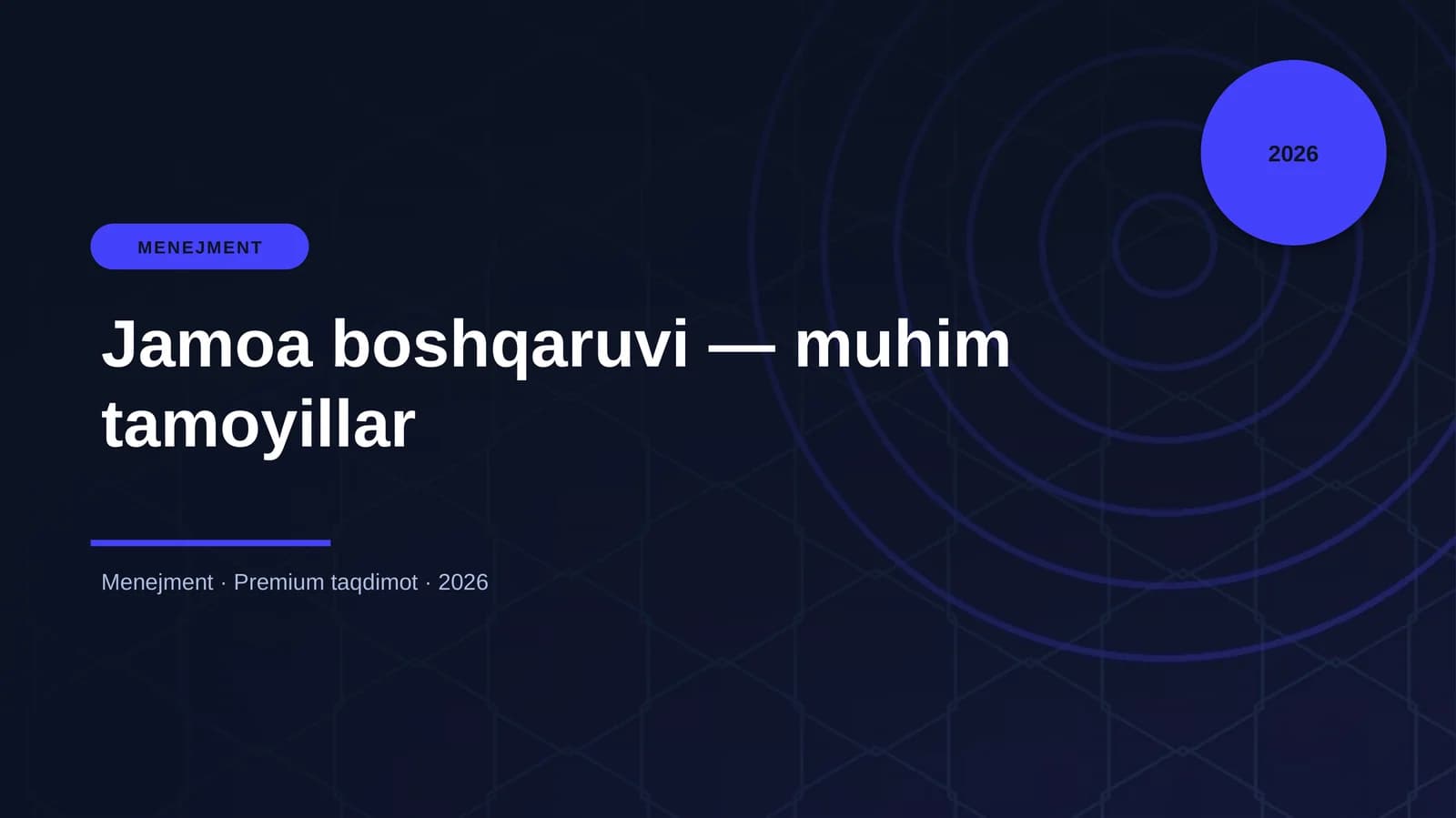 Jamoa boshqaruvi — muhim tamoyillar