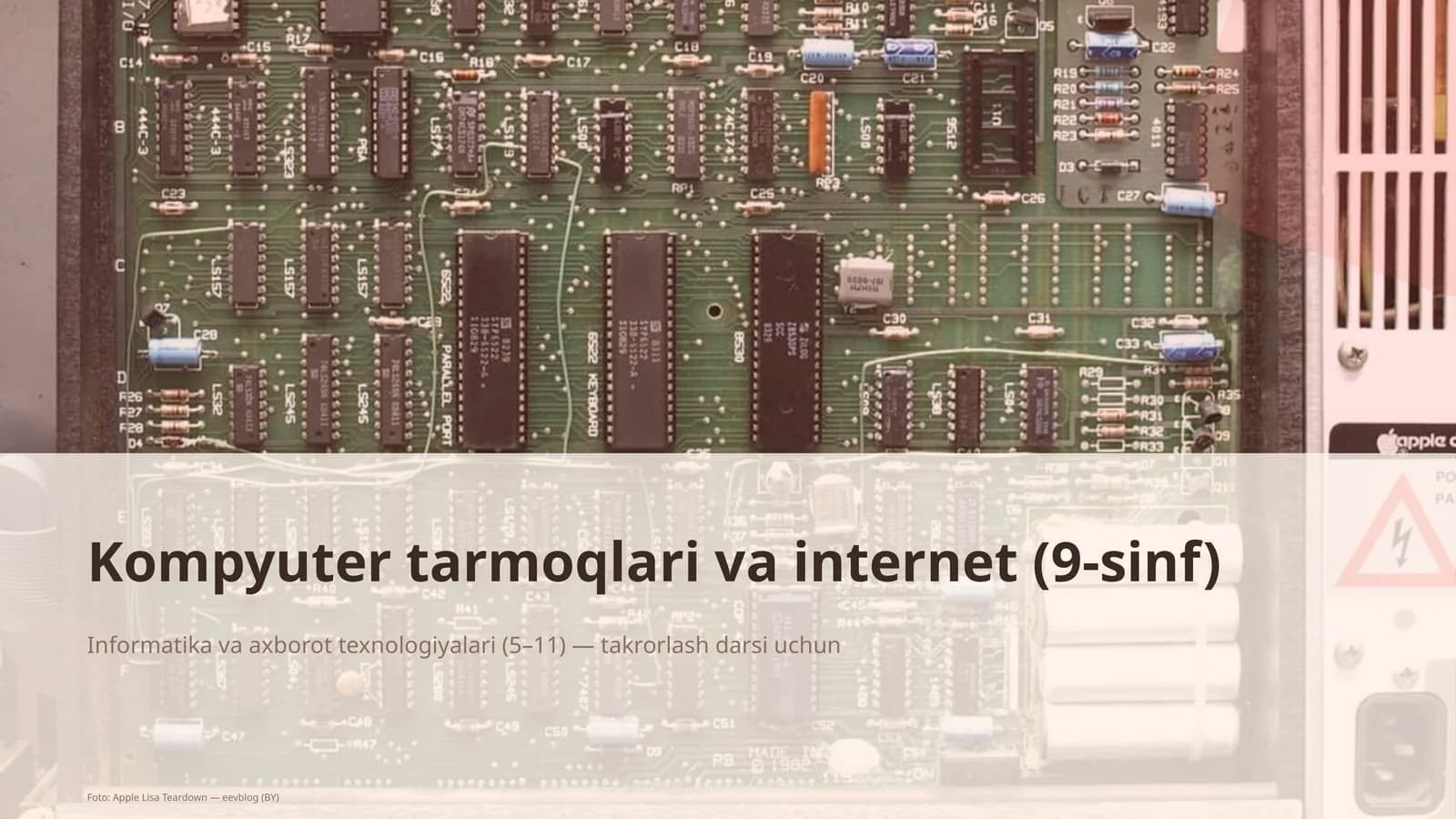 Kompyuter tarmoqlari va internet (9-sinf)