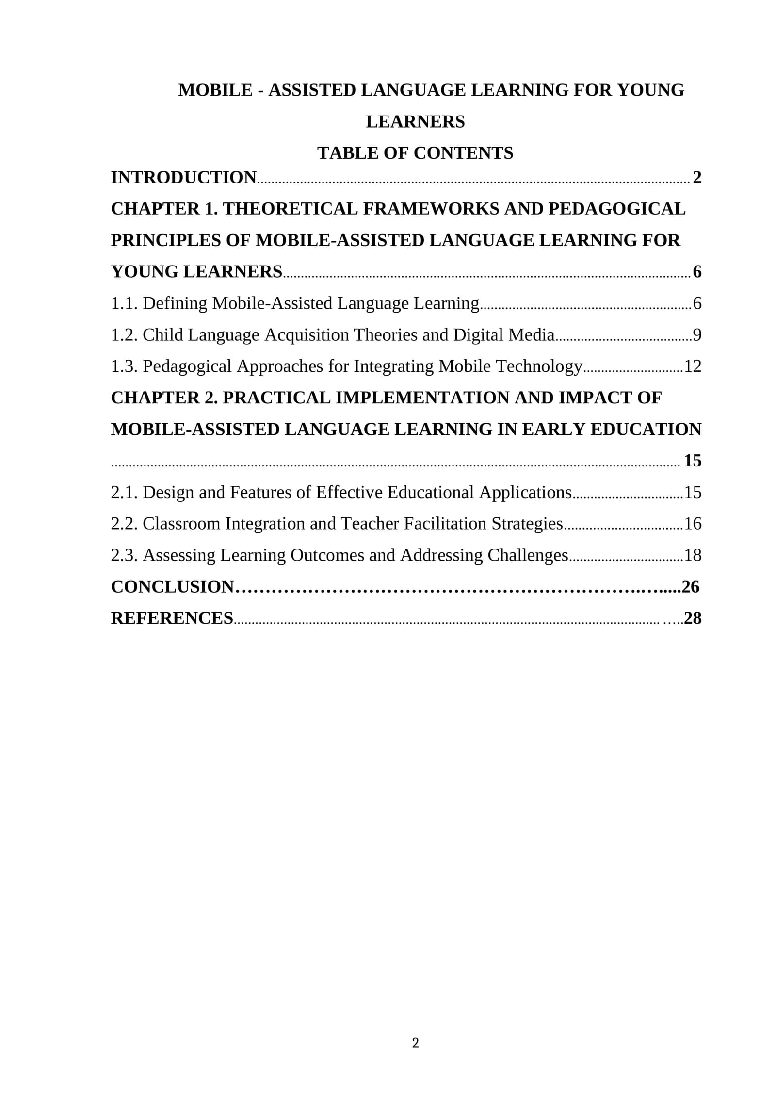 MOBILE - ASSISTED LANGUAGE LEARNING FOR YOUNG LEARNERS