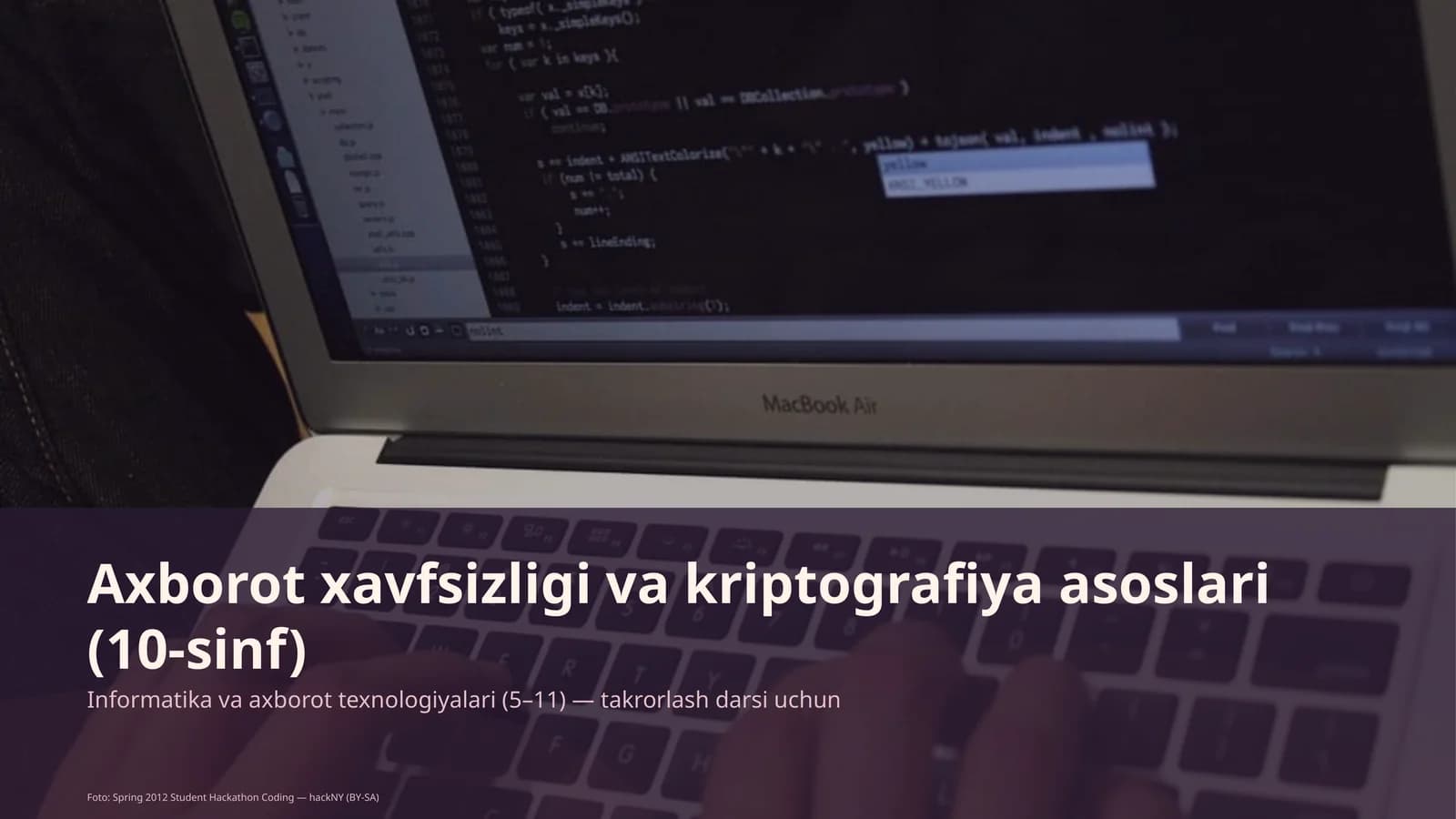 Axborot xavfsizligi va kriptografiya asoslari (10-sinf)