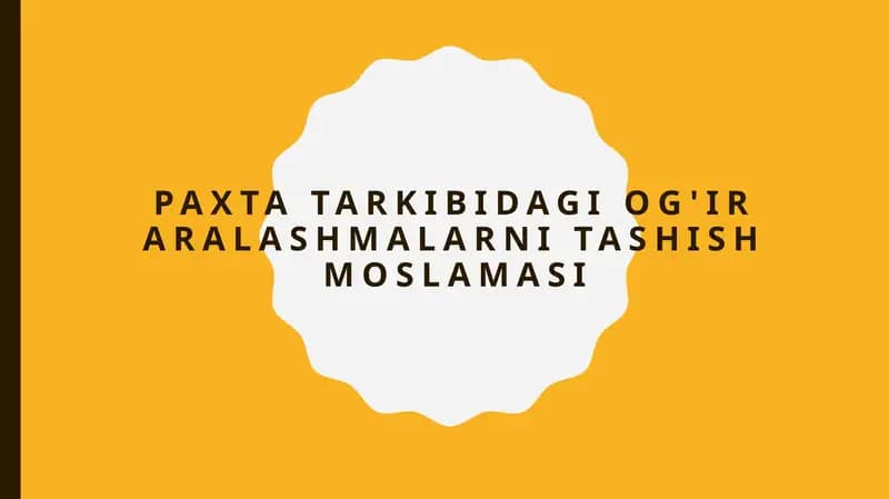 og'ir aralashmalarni tashish moslamasi