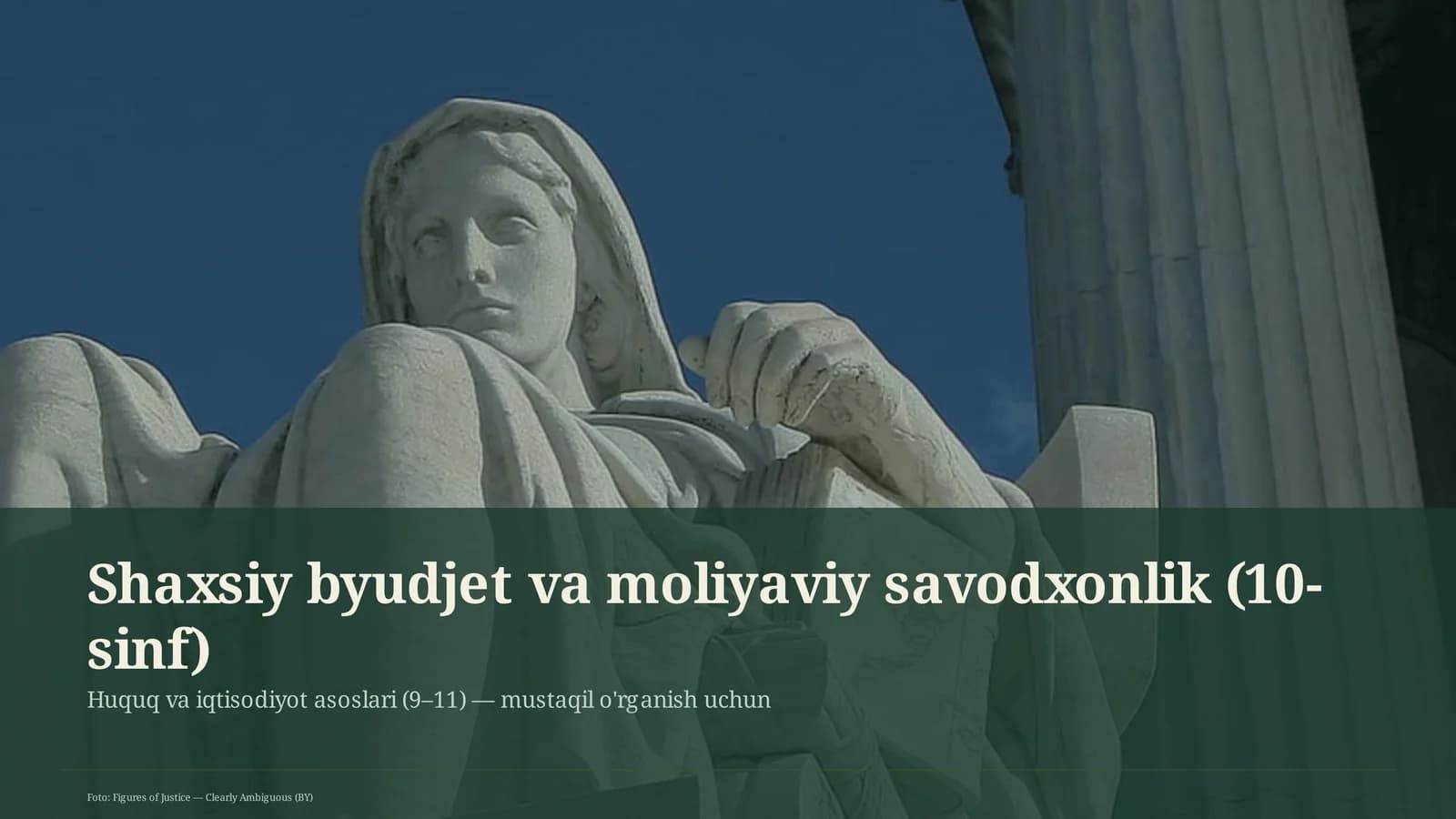 Shaxsiy byudjet va moliyaviy savodxonlik (10-sinf)
