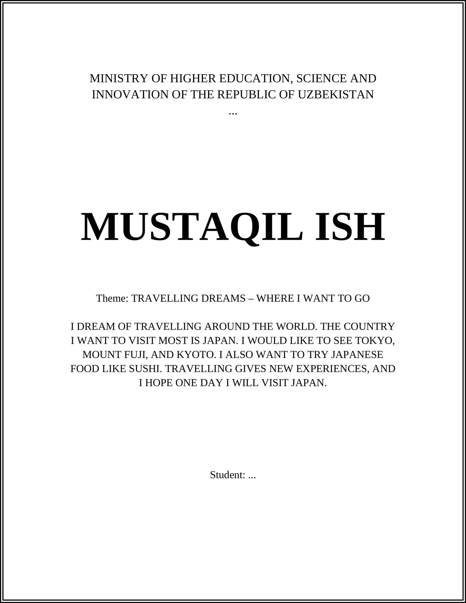 MUSTAQIL ISH