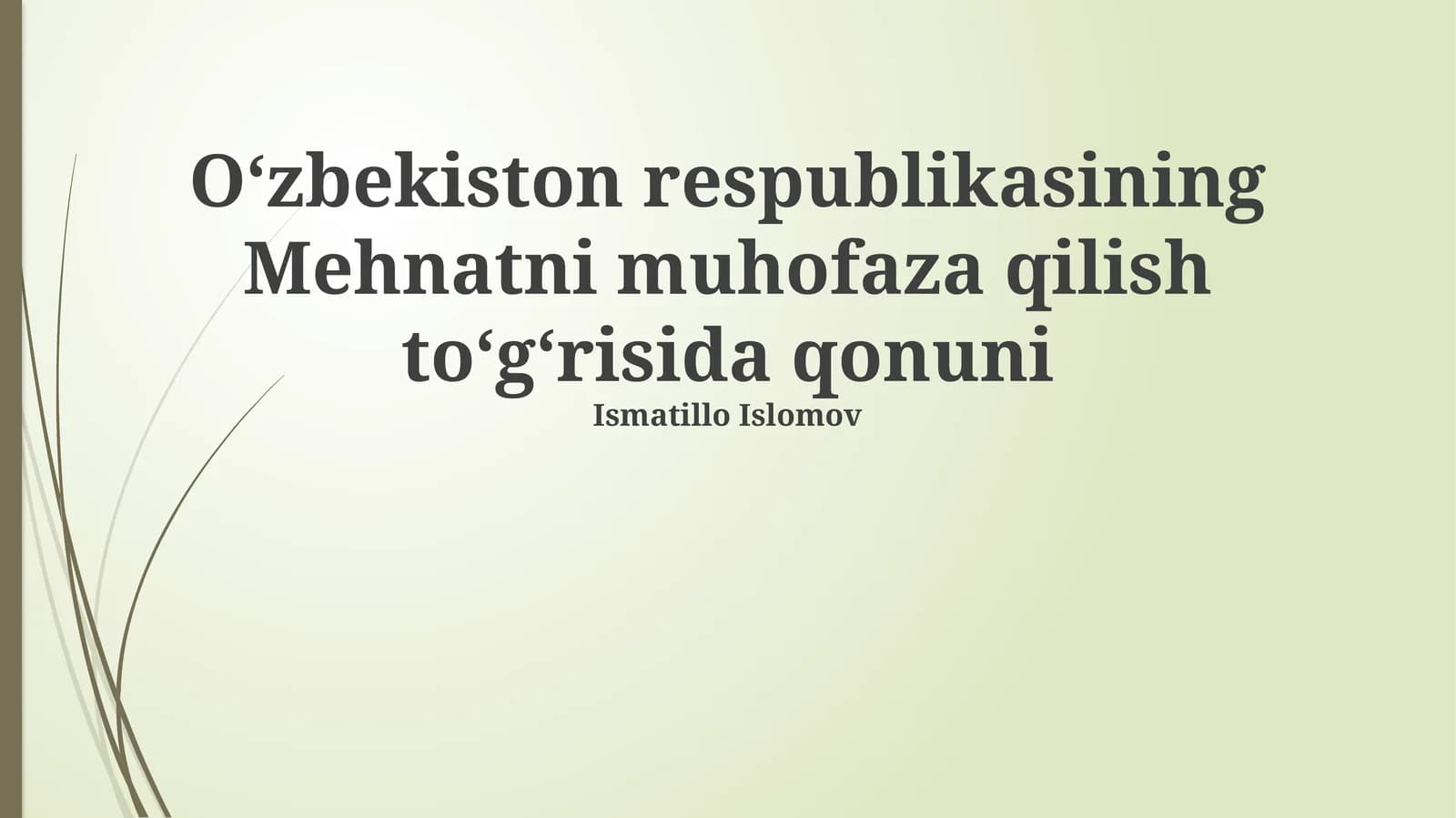 Mehnatni muhofaza qilish toʻgʻrisida qonuni
