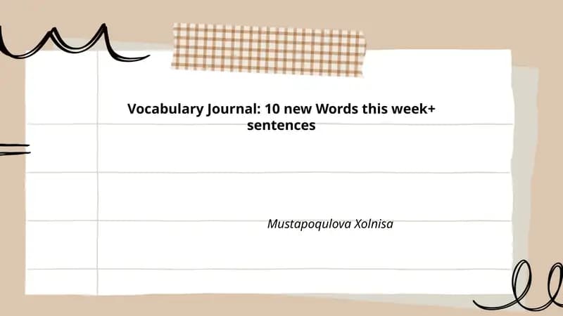Vocabulary Journal