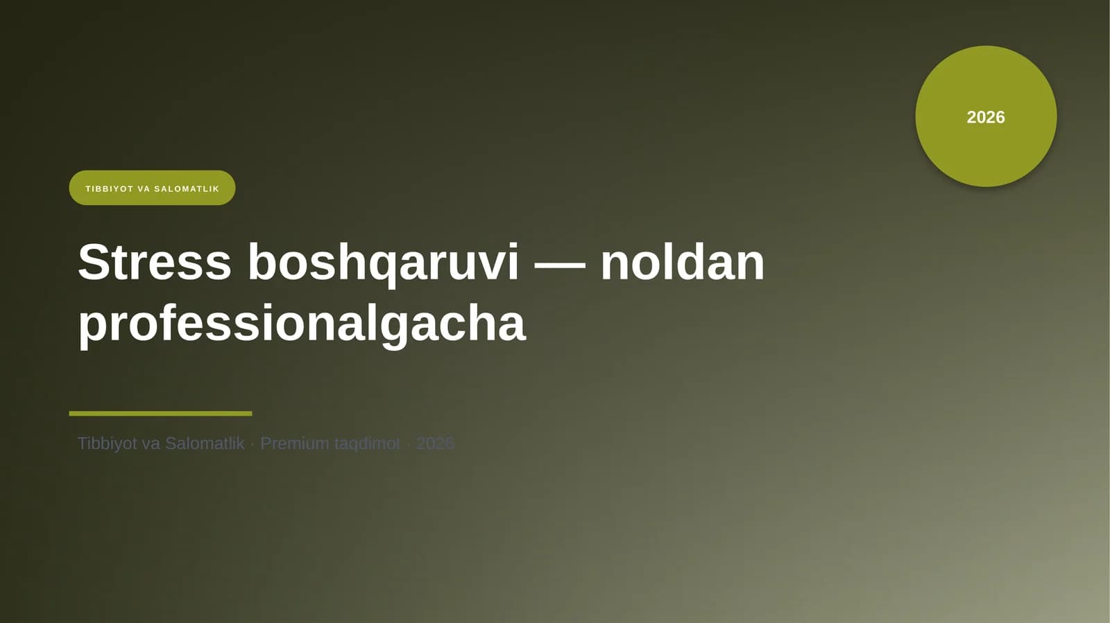 Stress boshqaruvi — noldan professionalgacha