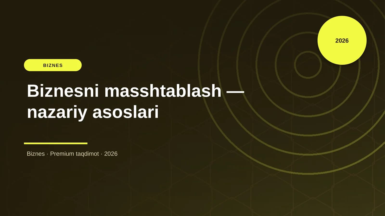 Biznesni masshtablash — nazariy asoslari