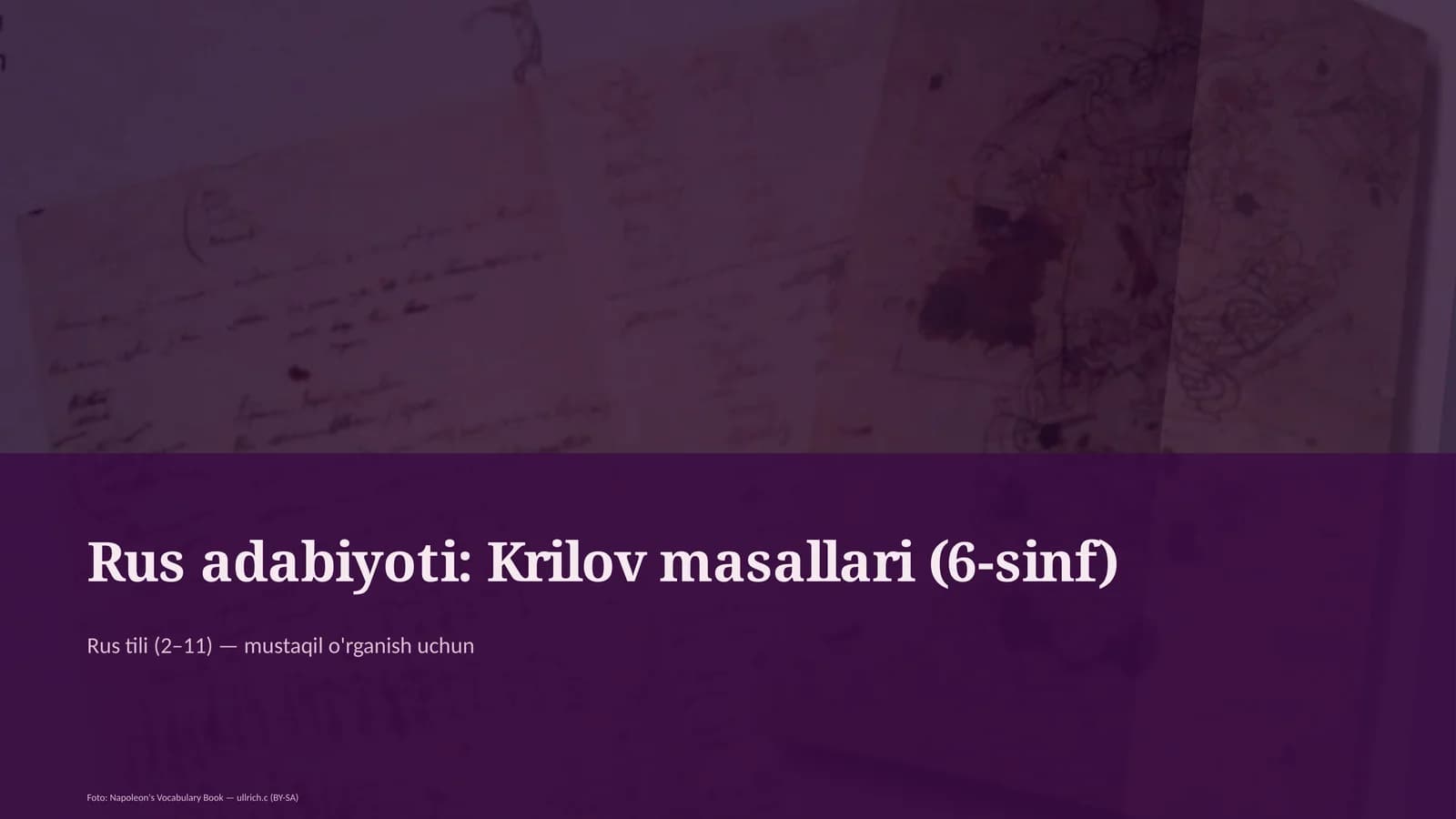 Rus adabiyoti: Krilov masallari (6-sinf)
