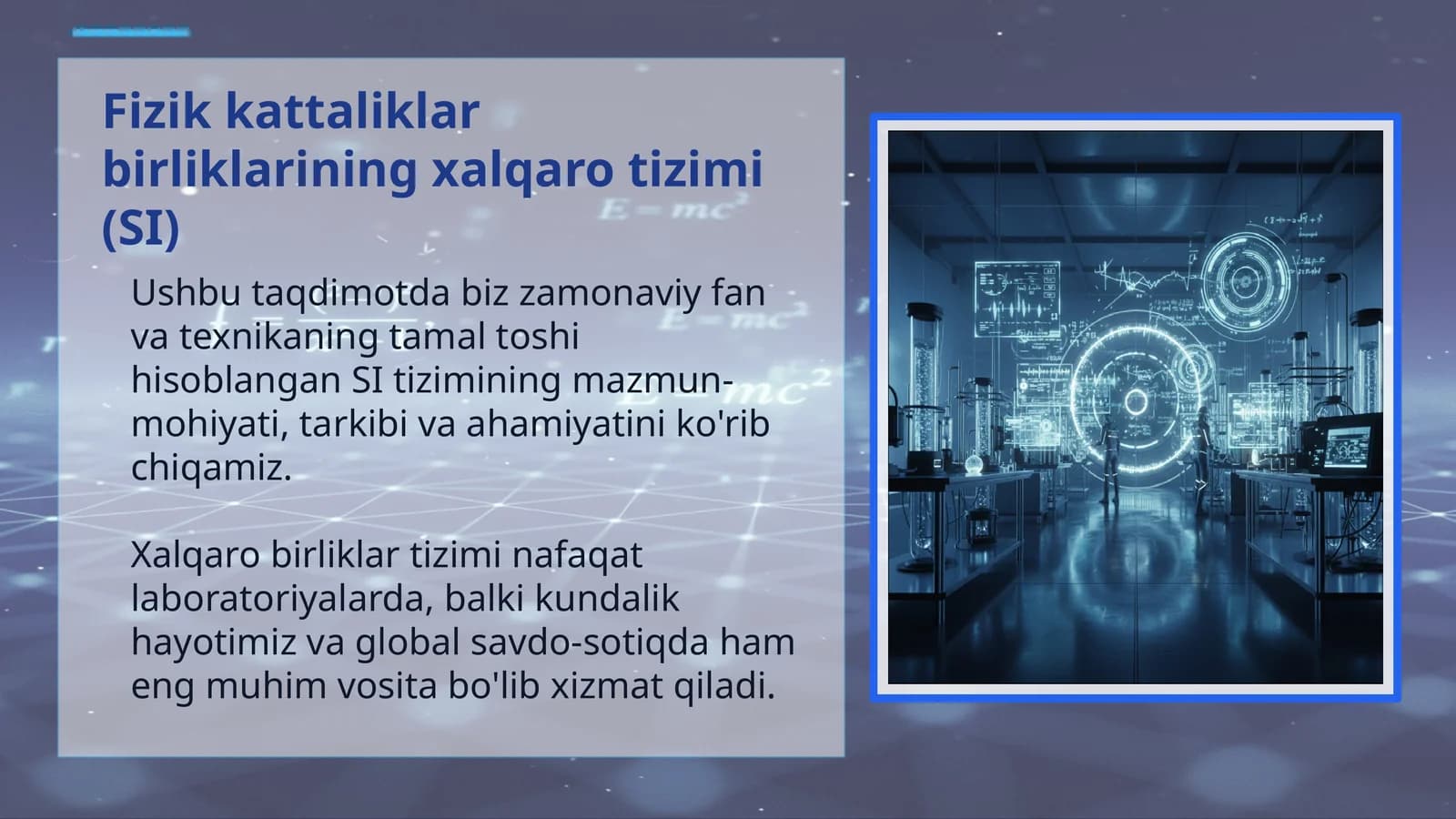 Fizik kattaliklar birliklarining xalqaro tizimi (SI)