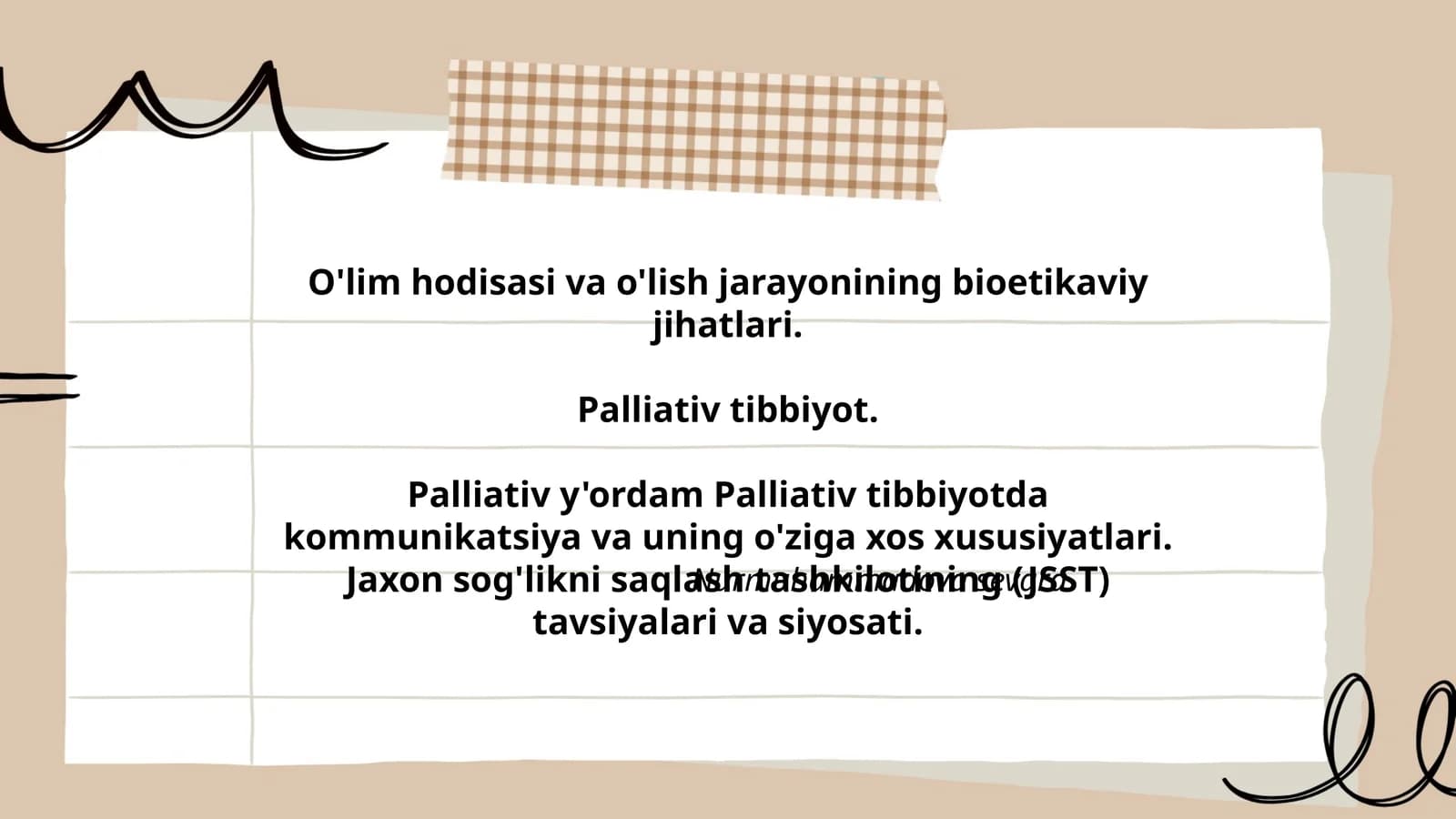 O'lim hodisasi va o'lish jarayonining bioetikaviy jihatlari