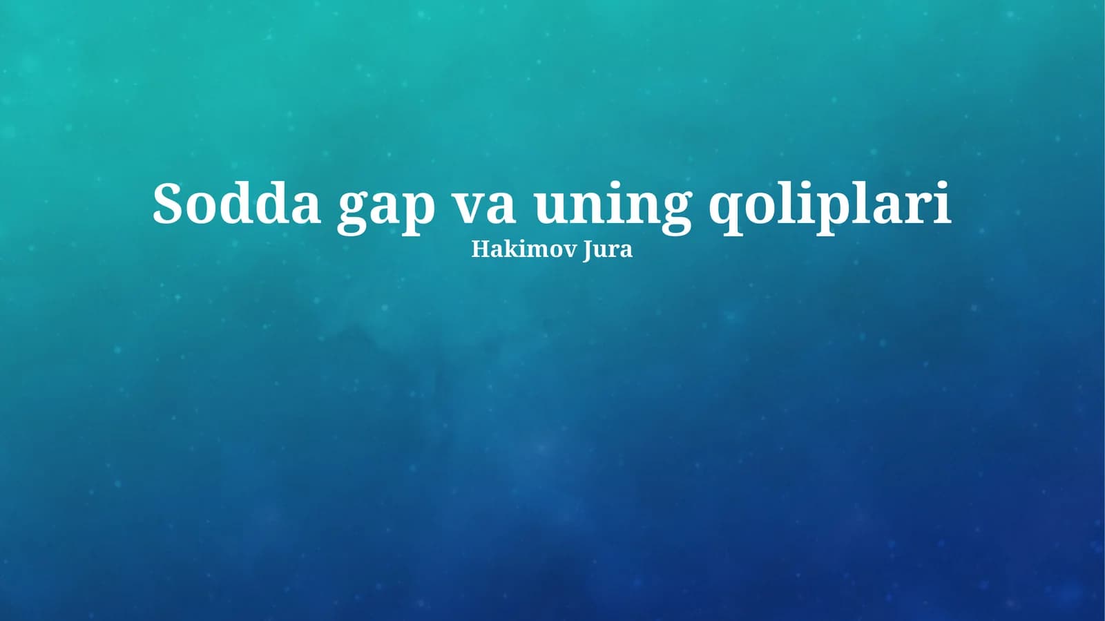 Sodda gap va uning qoliplari