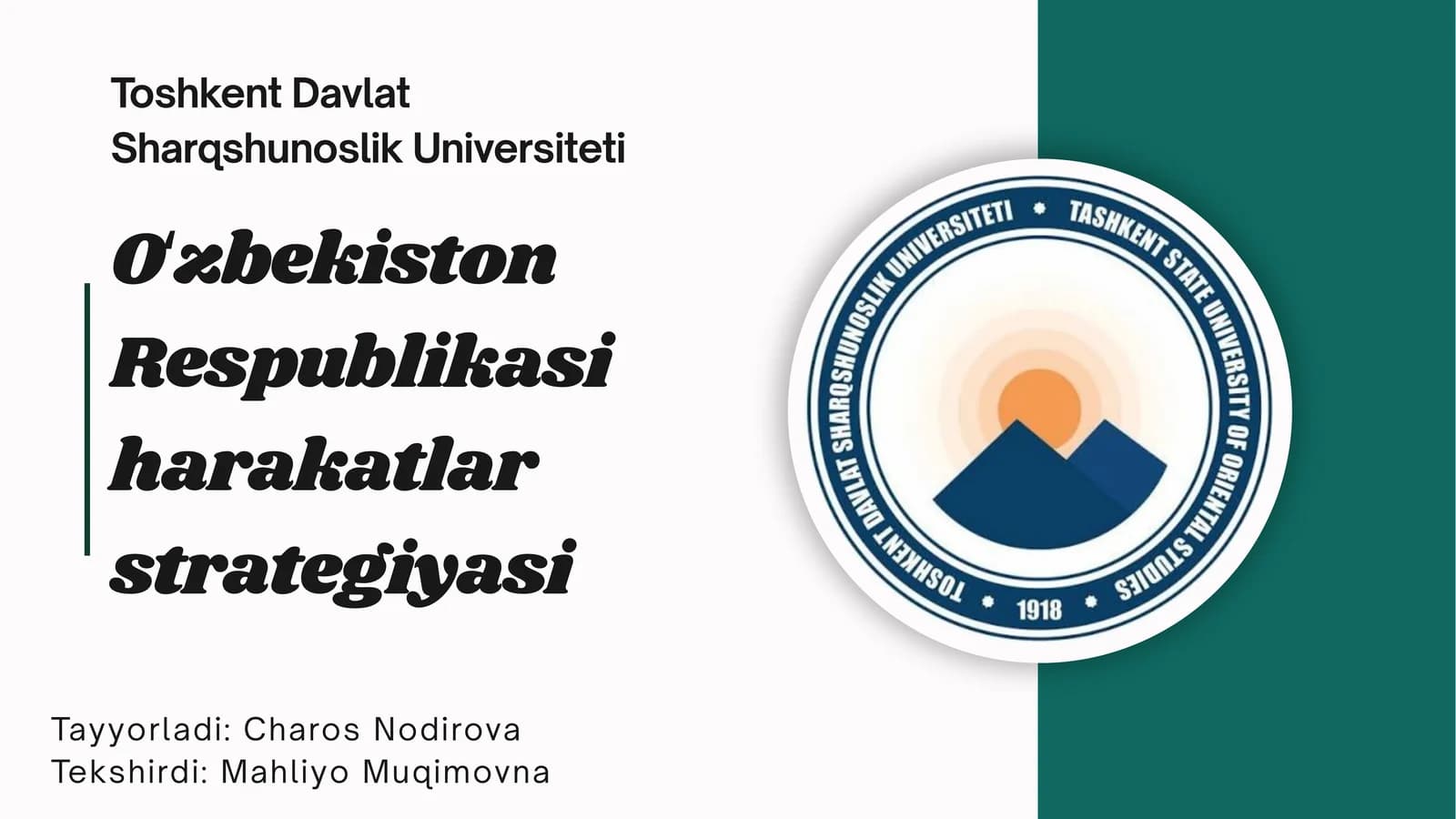 Oʻzbekiston Respublikasi harakatlar strategiyasi