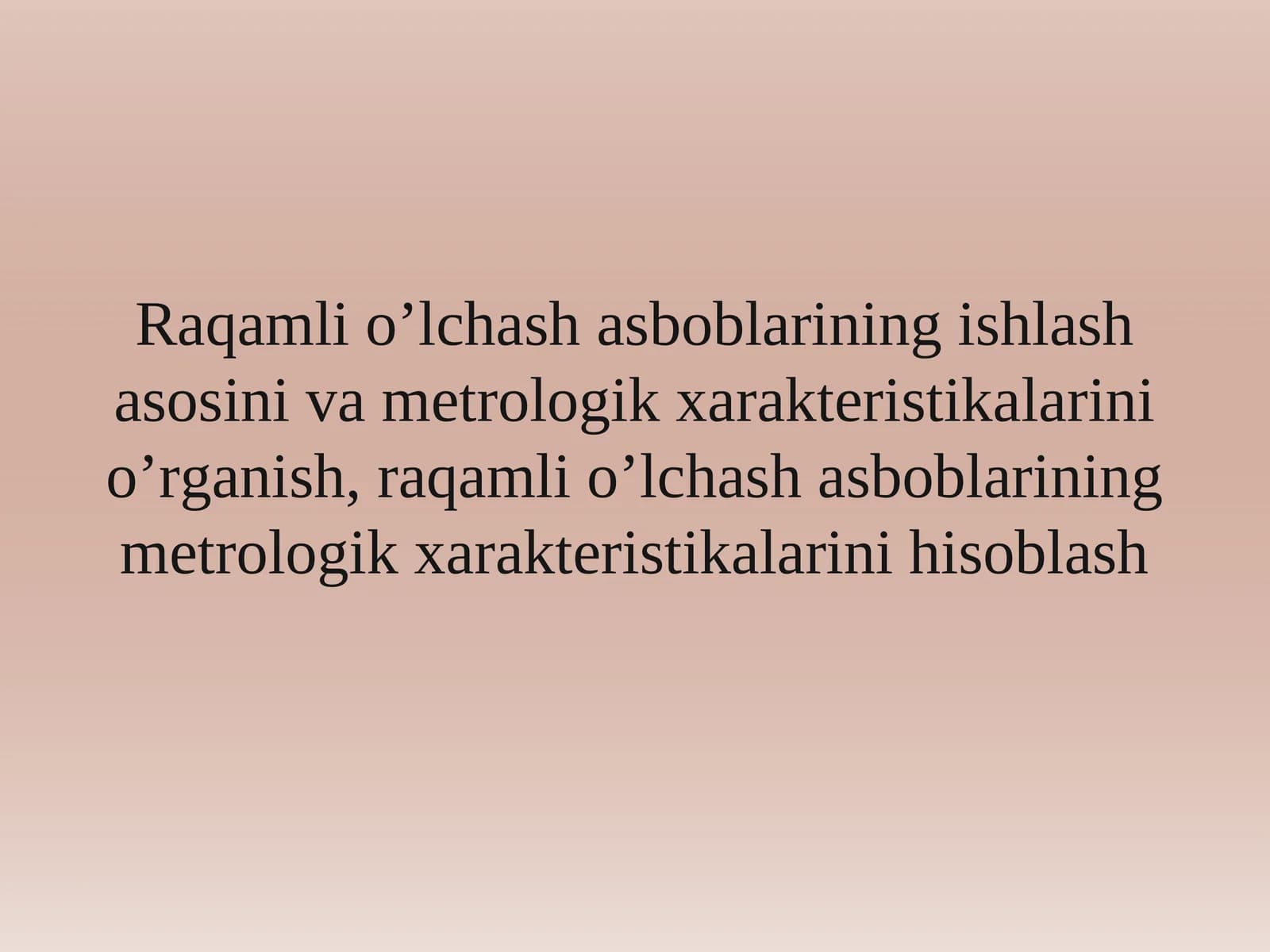 Raqamli o‘lchash asboblari